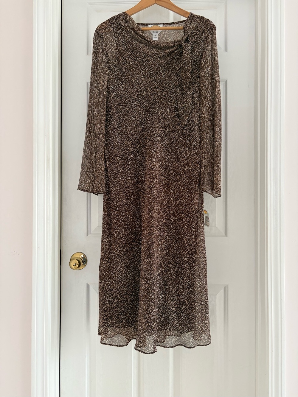 Talbots Brown Floral Pure Silk Dress - size 14